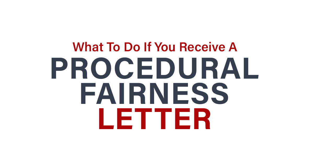 Procedural Fairness Letter